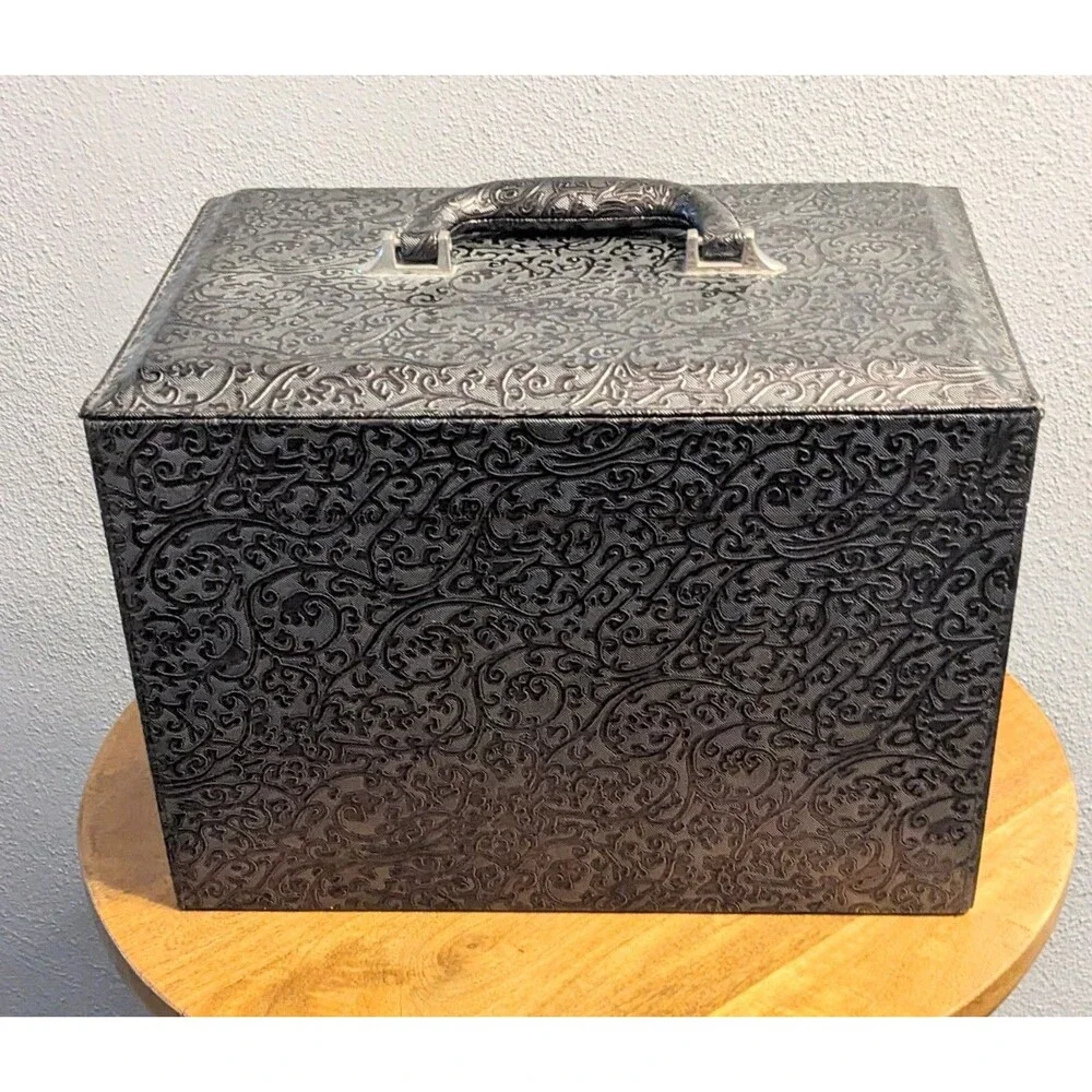 Jewelry Organizer Large 4-Sections Multiple Pieces Textured Exterior Latches
